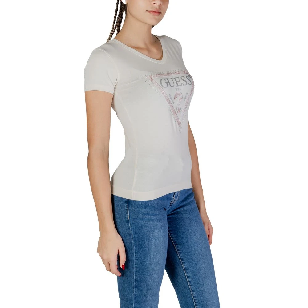 Guess Katoenen T-shirt Korte Mouw Vrouwen White Dames