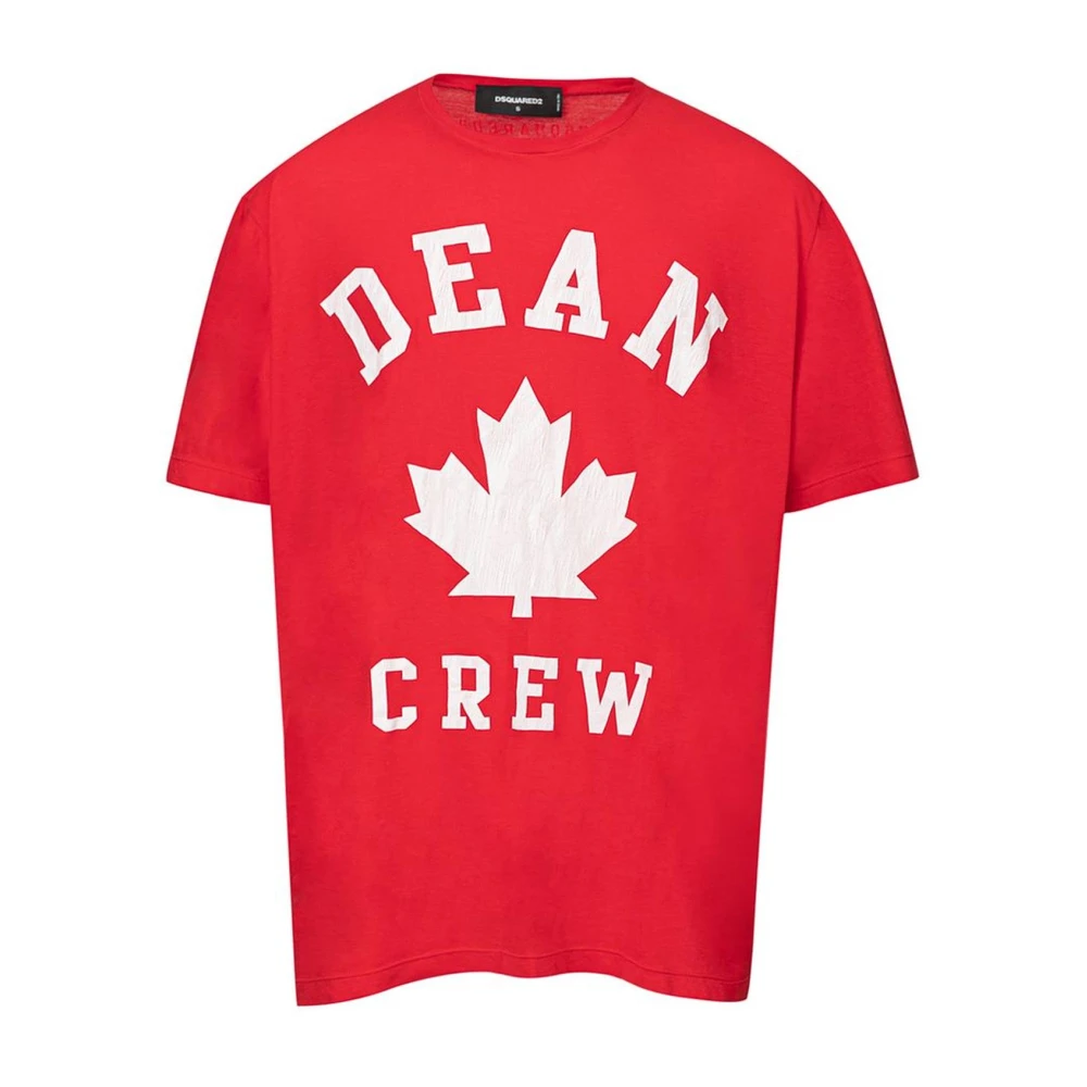 Dsquared2 Rode Katoenen Tee Klassieke Stijl Red Heren