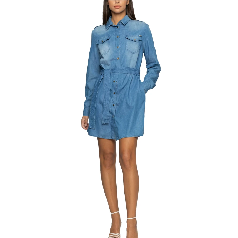 Kocca Denim chemisier jurk met katoen Blue Dames