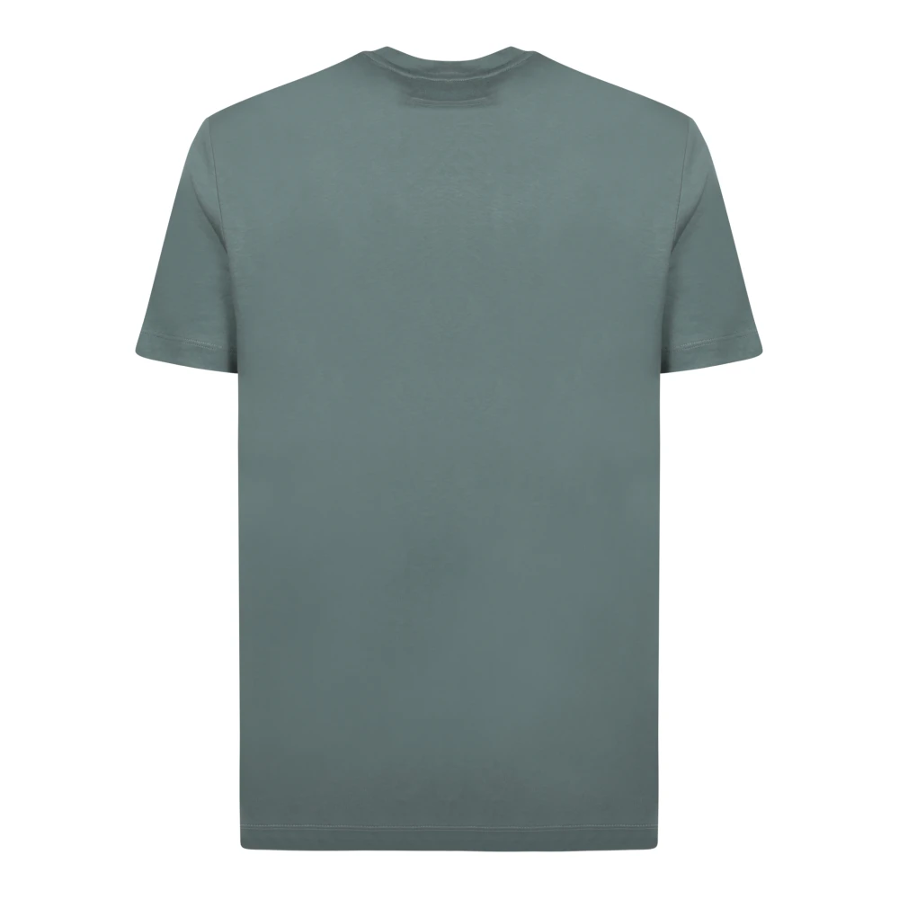 Emporio Armani Minimalistisch Logo T-shirt in Stoffig Groen Green Heren