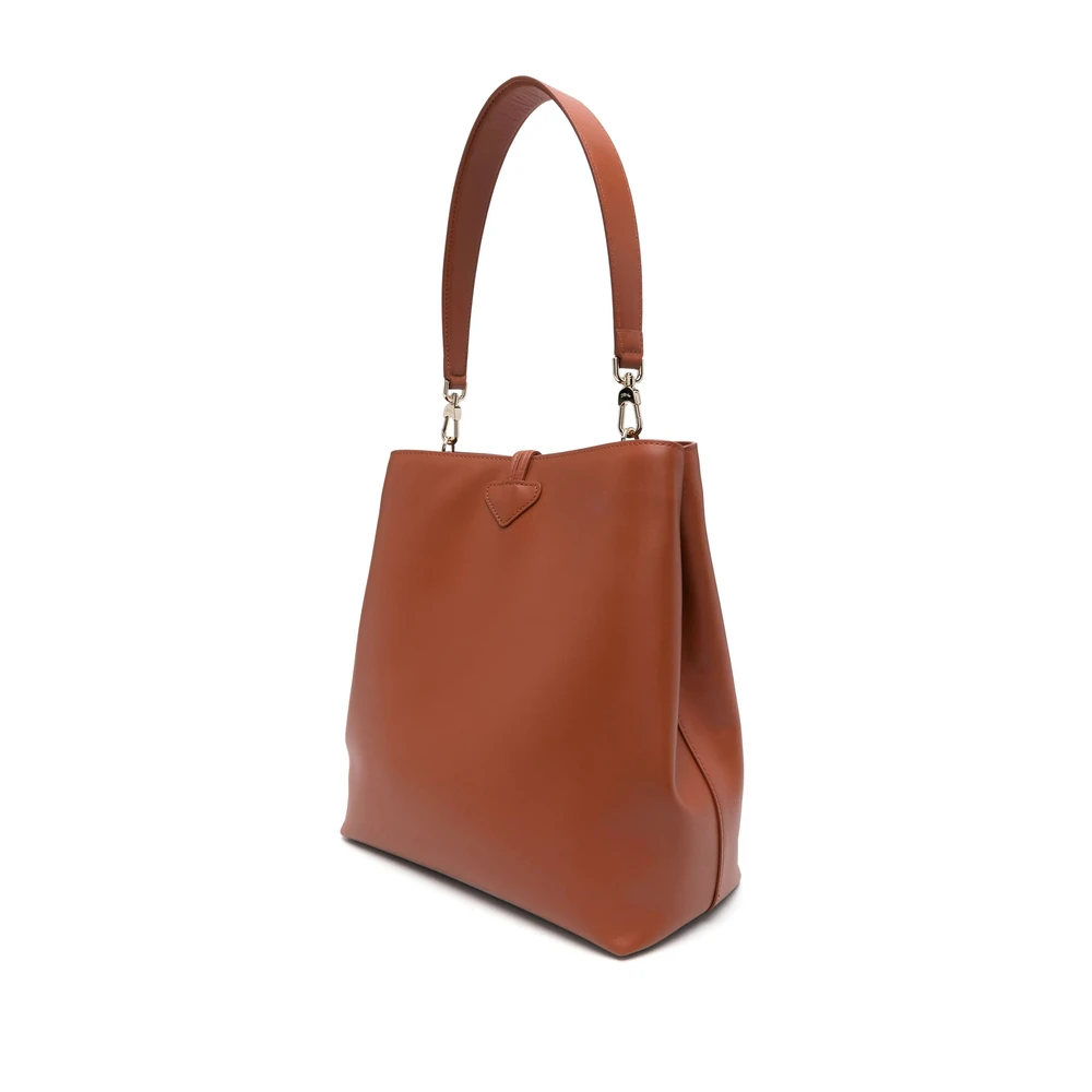 Longchamp Bruine Foliage Schoudertas met Toggle Brown Dames