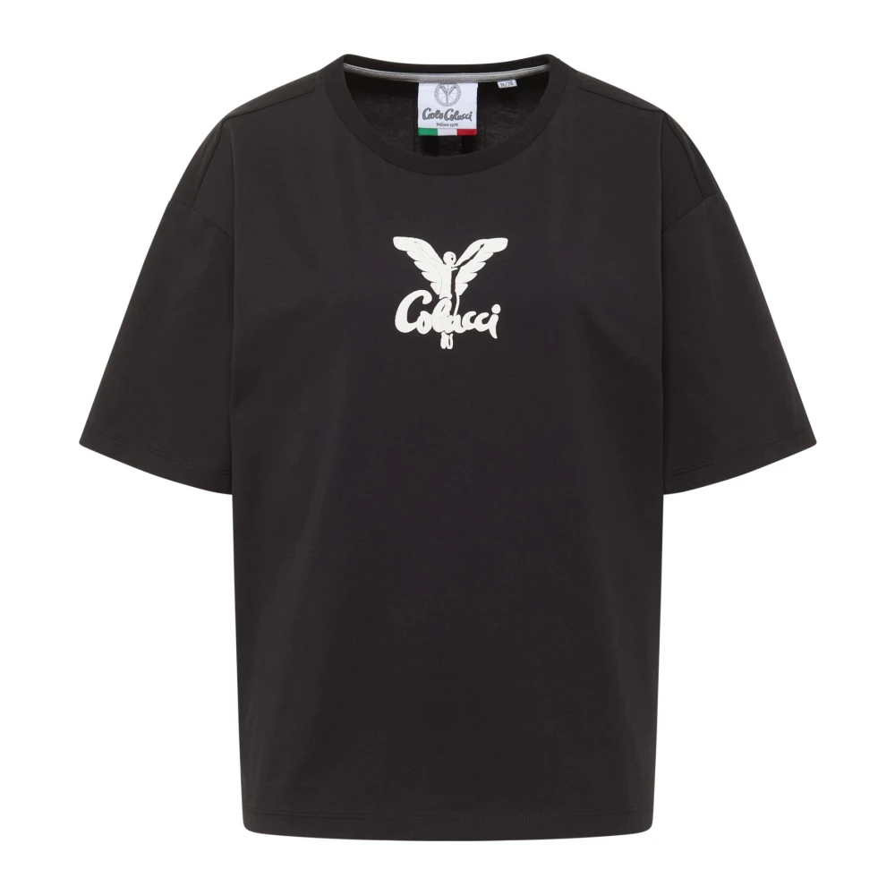 Carlo Colucci Women's Black Oversize T-Shirt - T-Shirts - Xs - Tops