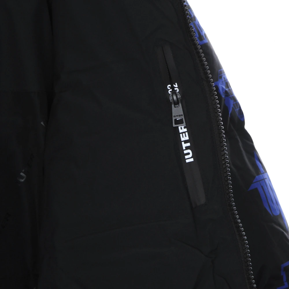 Iuter Zwarte Puffjas met Afneembare Capuchon Black Heren