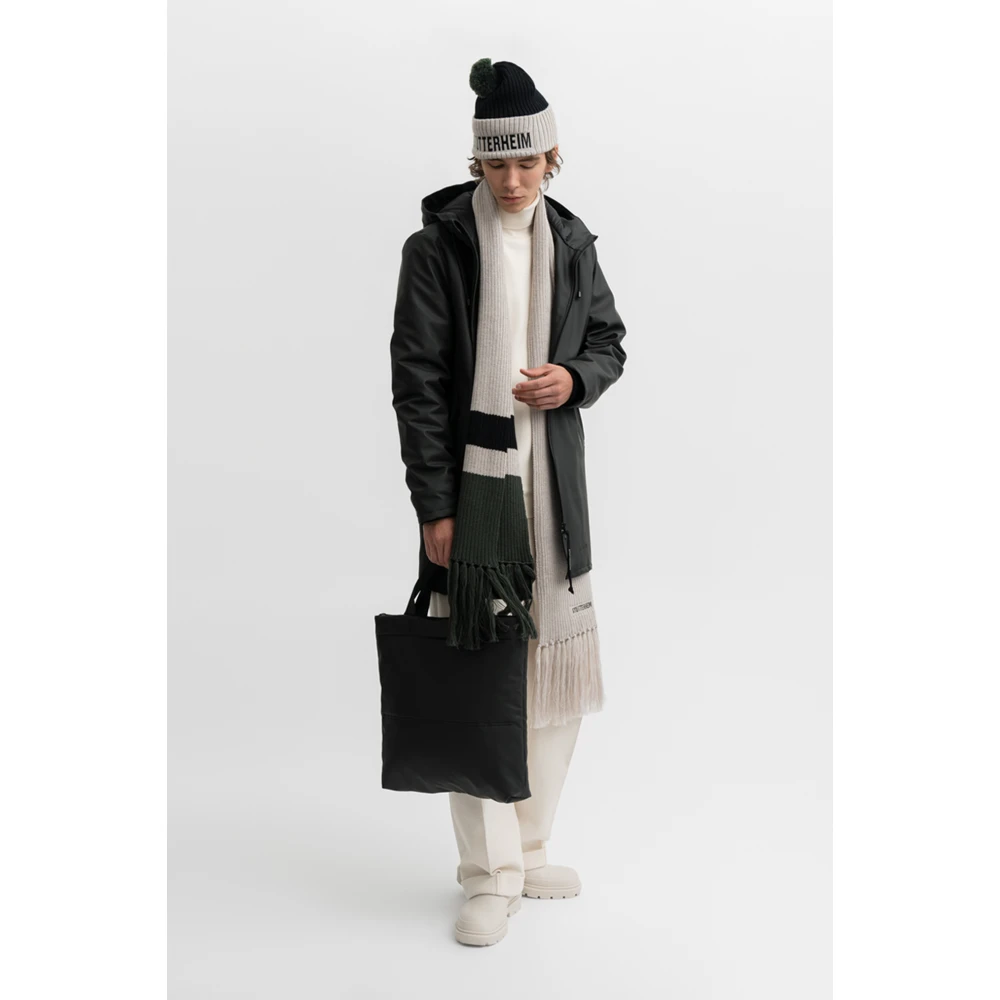 Stutterheim Pompon Ribgebreide Beanie Black Heren