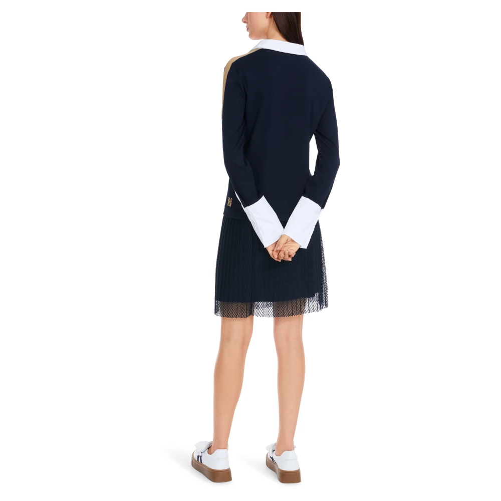 Marc Cain Navy Polo Shirt Klassieke Stijl Blue Dames