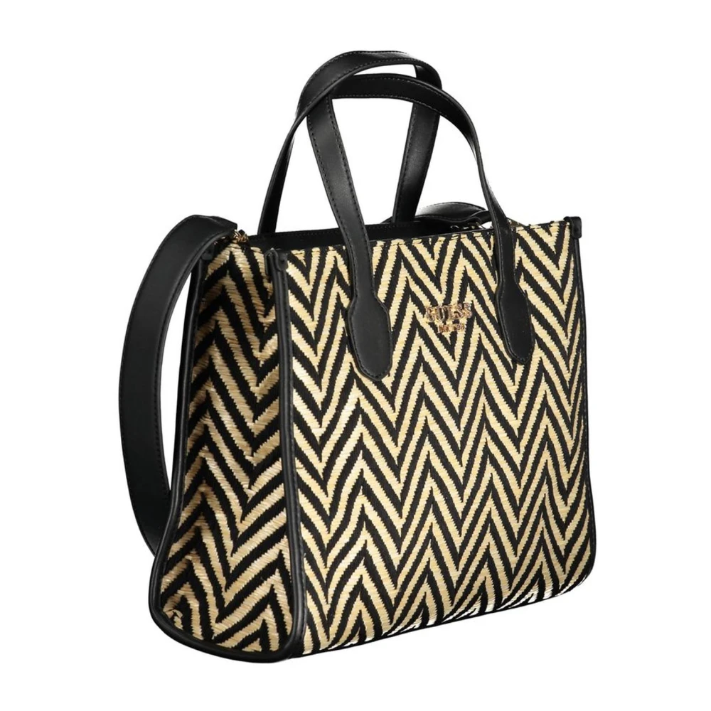 Guess Stijlvolle Katoenen Handtas Black Dames
