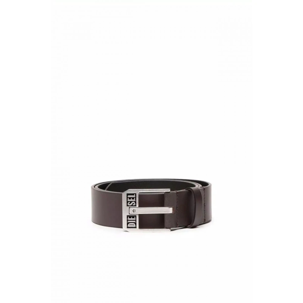 Diesel Unisex Bruin Accessoires 95 Cm, Leer, Gladde Leren Riem