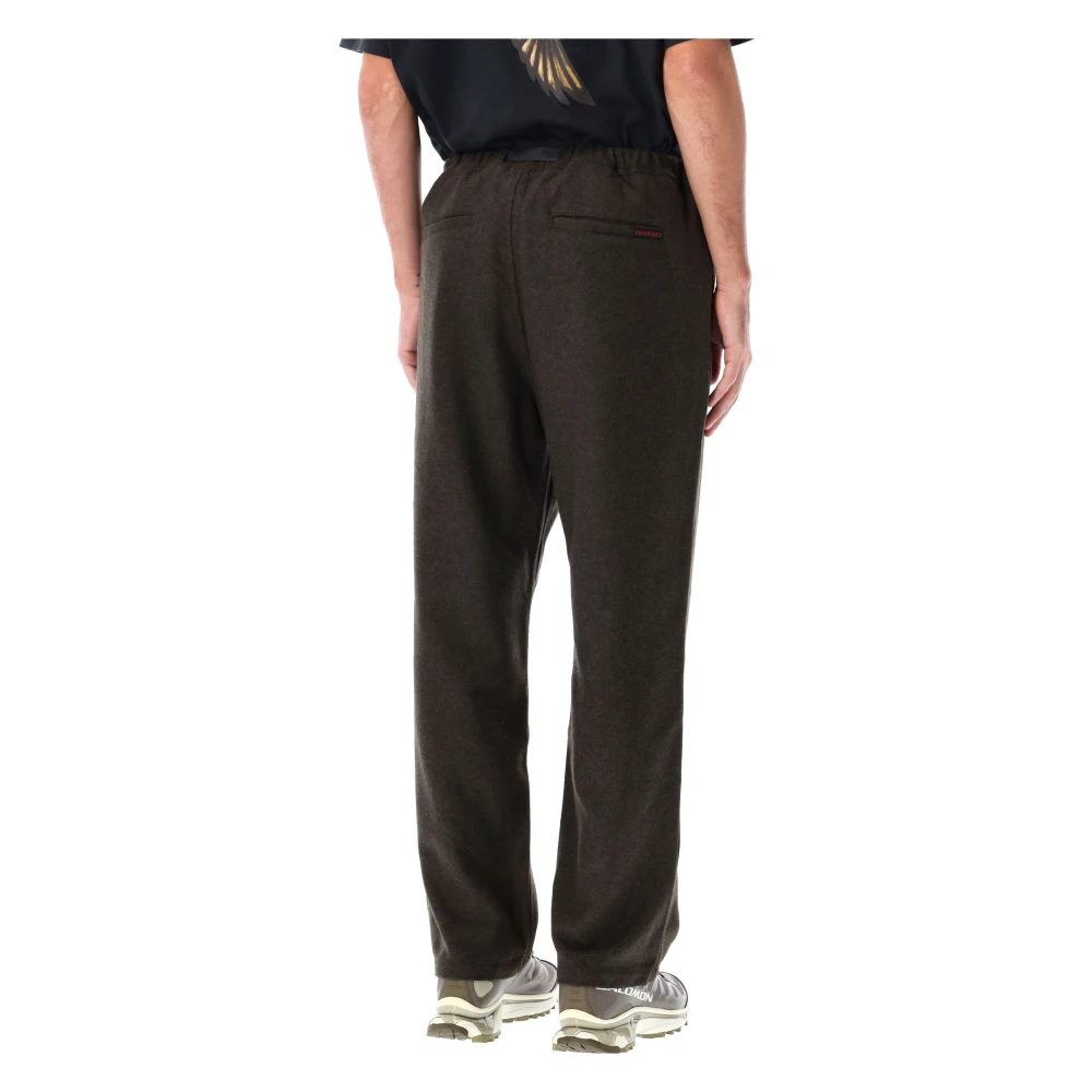 Gramicci Umber Wol Relaxte Geplooide Broek Brown Heren