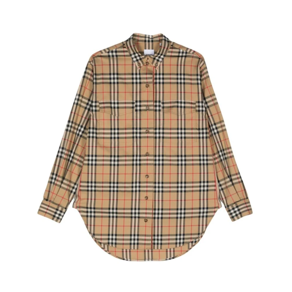 Burberry Vintage Check Button-Down Overhemd Brown Dames
