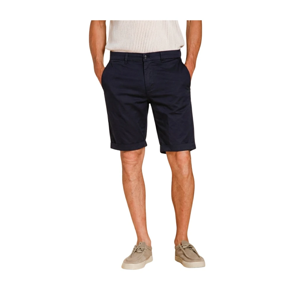 Mason's Mannelijk Blauw Korte Broeken Heren, L, Katoen, London Bermuda Chino