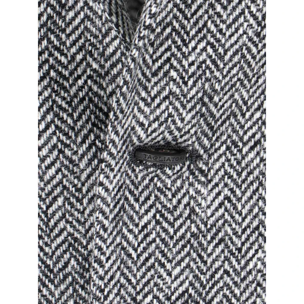 Tagliatore Grijze Herringbone Blazer Jas Gray Heren