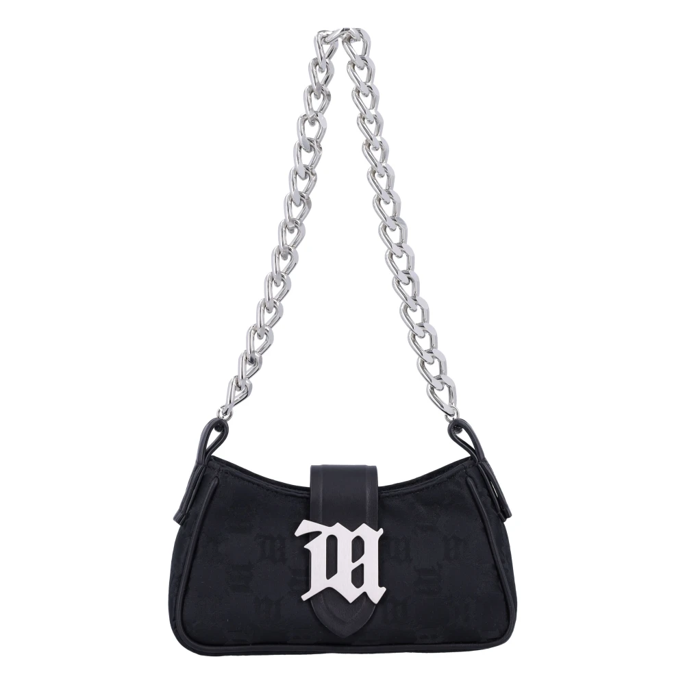 Misbhv Zwarte Monogram Mini Schoudertas Black Dames