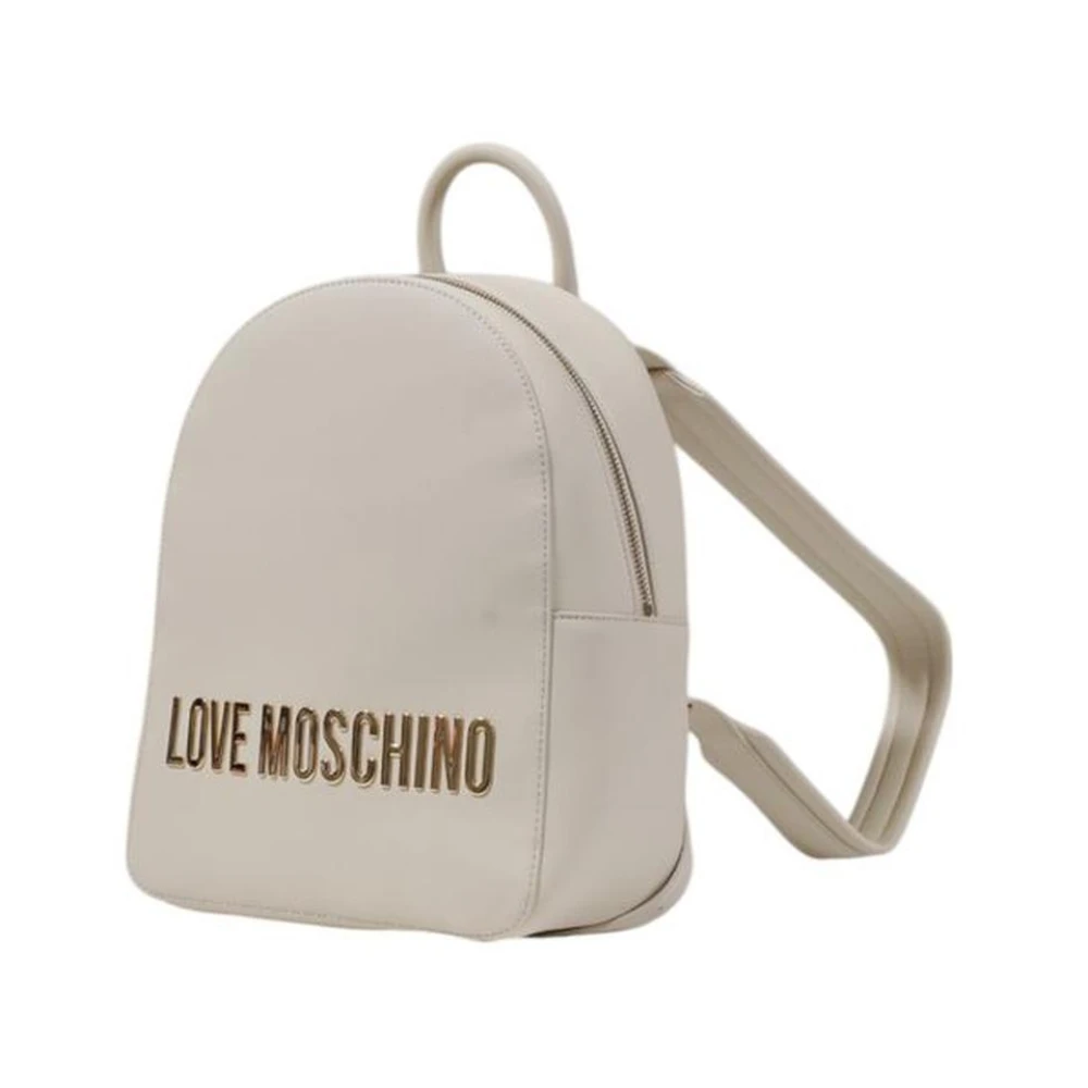 Love Moschino Moderne Polyurethaan Damesrugzak Collectie Beige Dames