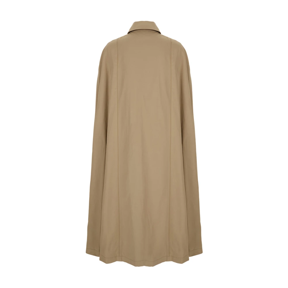 Federica Tosi Beige Cape met Kraag en Verborgen Sluiting Beige Dames