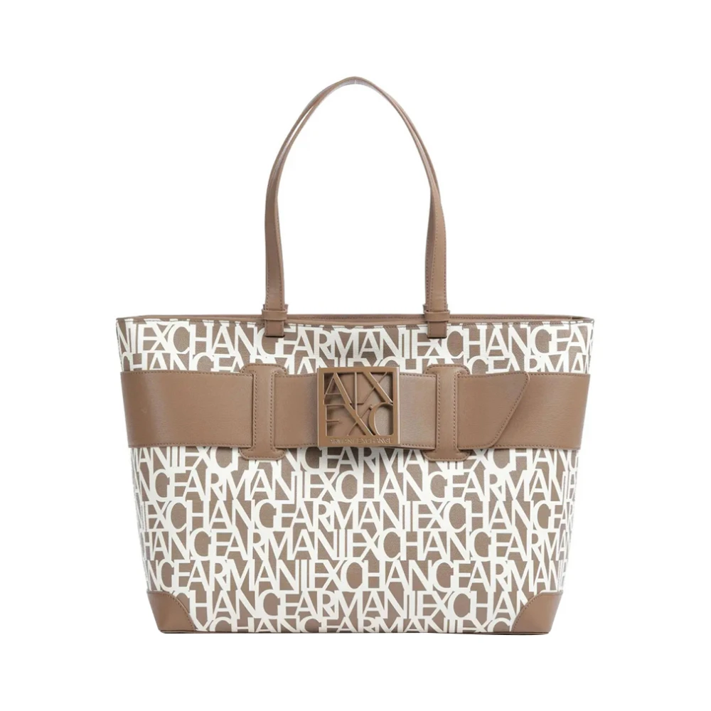 Armani Exchange Minimalistische Shopper Bag Beige Dames