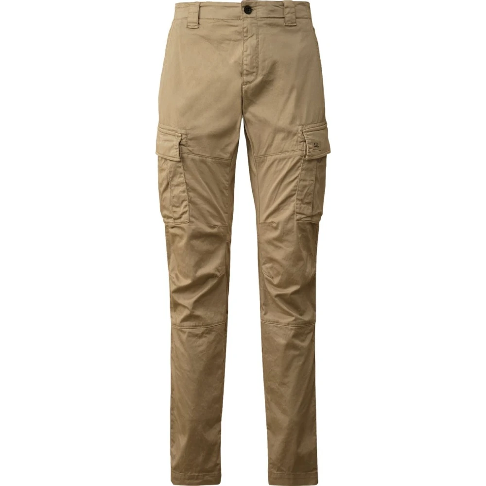 C.p. Company Men's Green Slim-Fit Trousers, S, Vintage Khaki Cargo Trousers