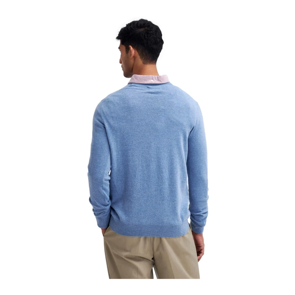 Barbour Essentiële Wol Ronde Hals Trui Hemelsblauw Blue Heren