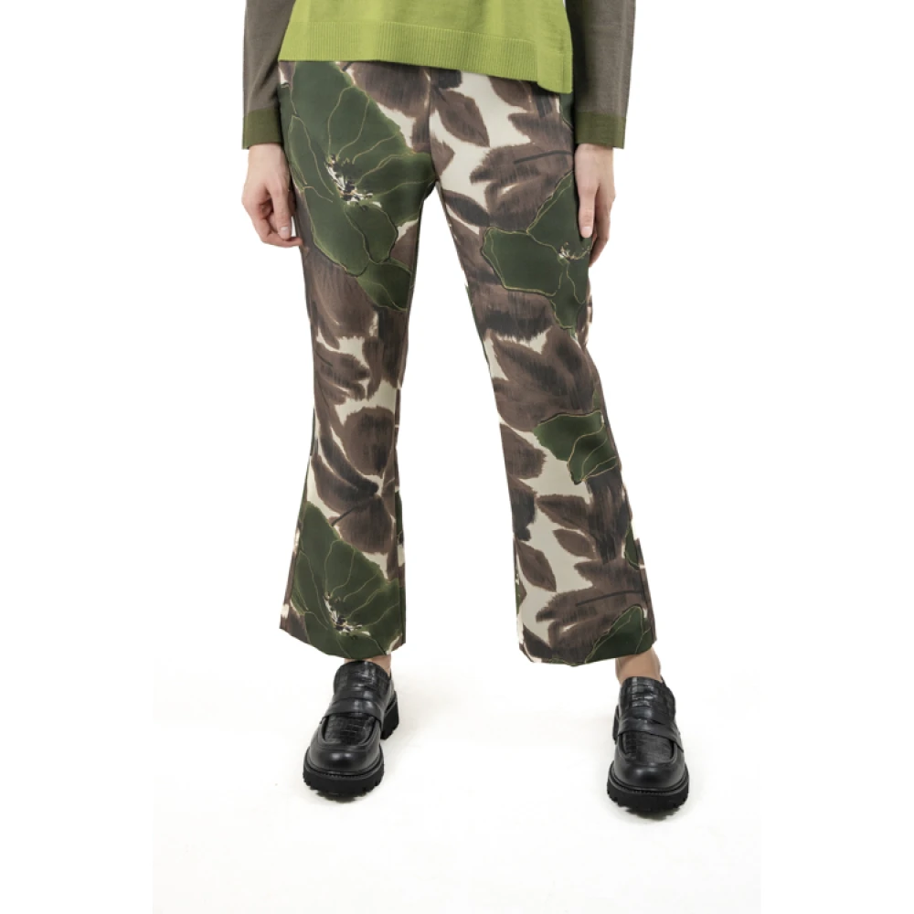 Maliparmi Camouflage Broek Aw24 Collectie Green Dames