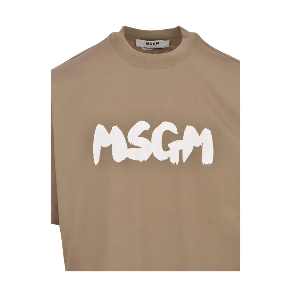 Msgm Katoenen T-shirt Brown Heren