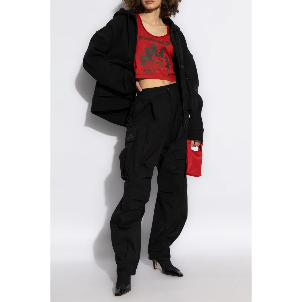 Dsquared2 Sweatshirt met logo Black Dames