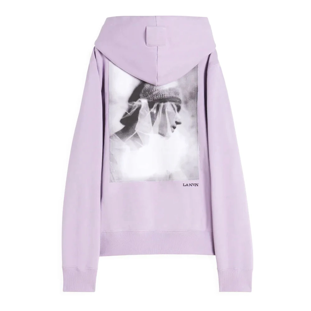 Lanvin Paarse hoodie met archiefprint Purple Heren