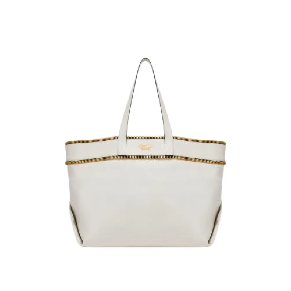 Moschino Ivory Couture Clutch met Gouden Rits White Dames