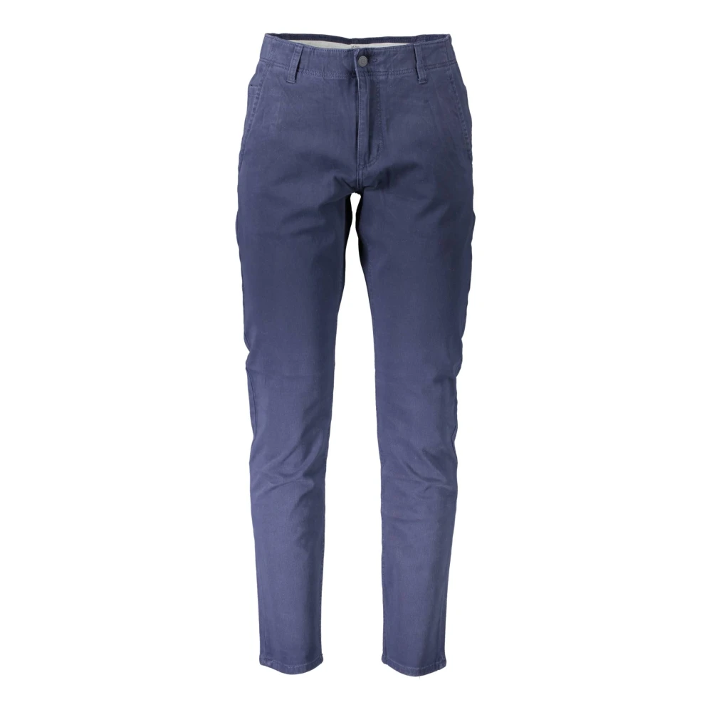 Dockers Blauwe Herenbroek 5 Zakken Knopen Logo Blue Heren