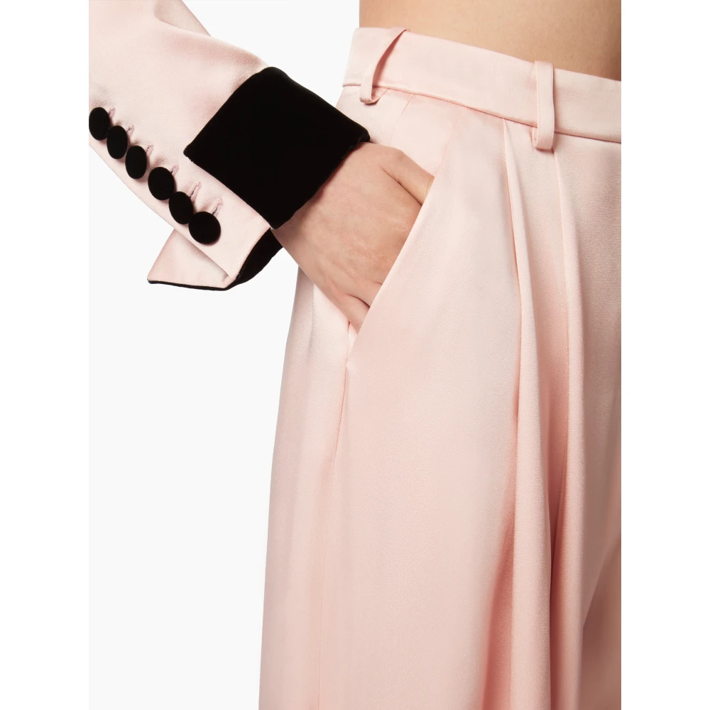 Nina Ricci Geplisseerde Wijde Pijp Pink Dames