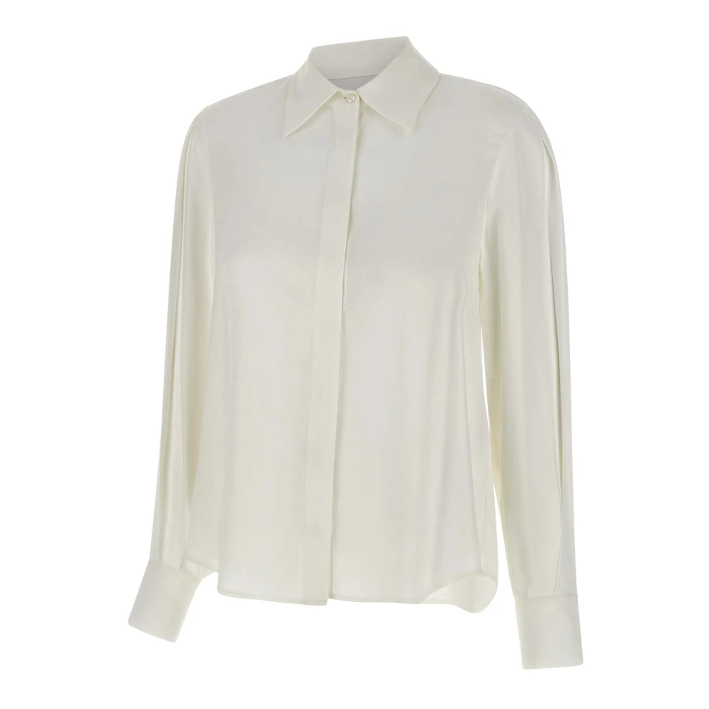 Kaos Witte Viscose Crepe Shirt White Dames