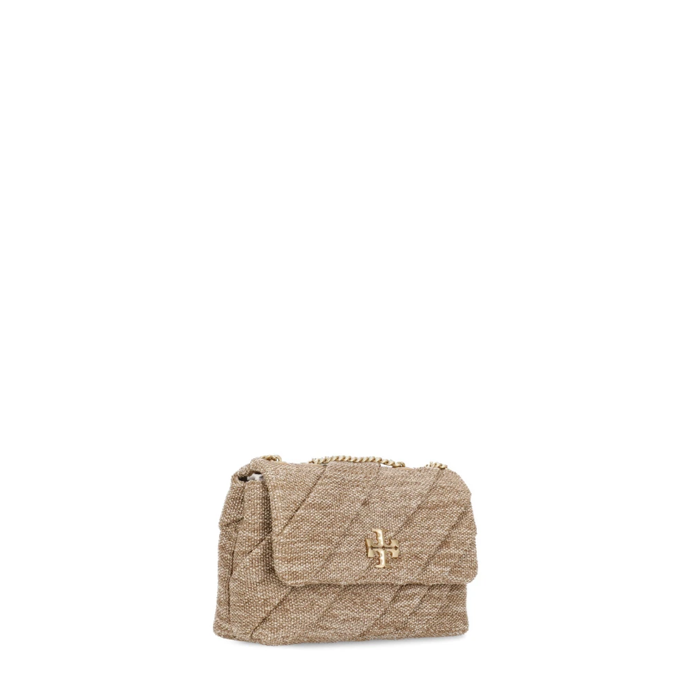 TORY BURCH Beige Rafia Handtas met Kettingband Beige Dames