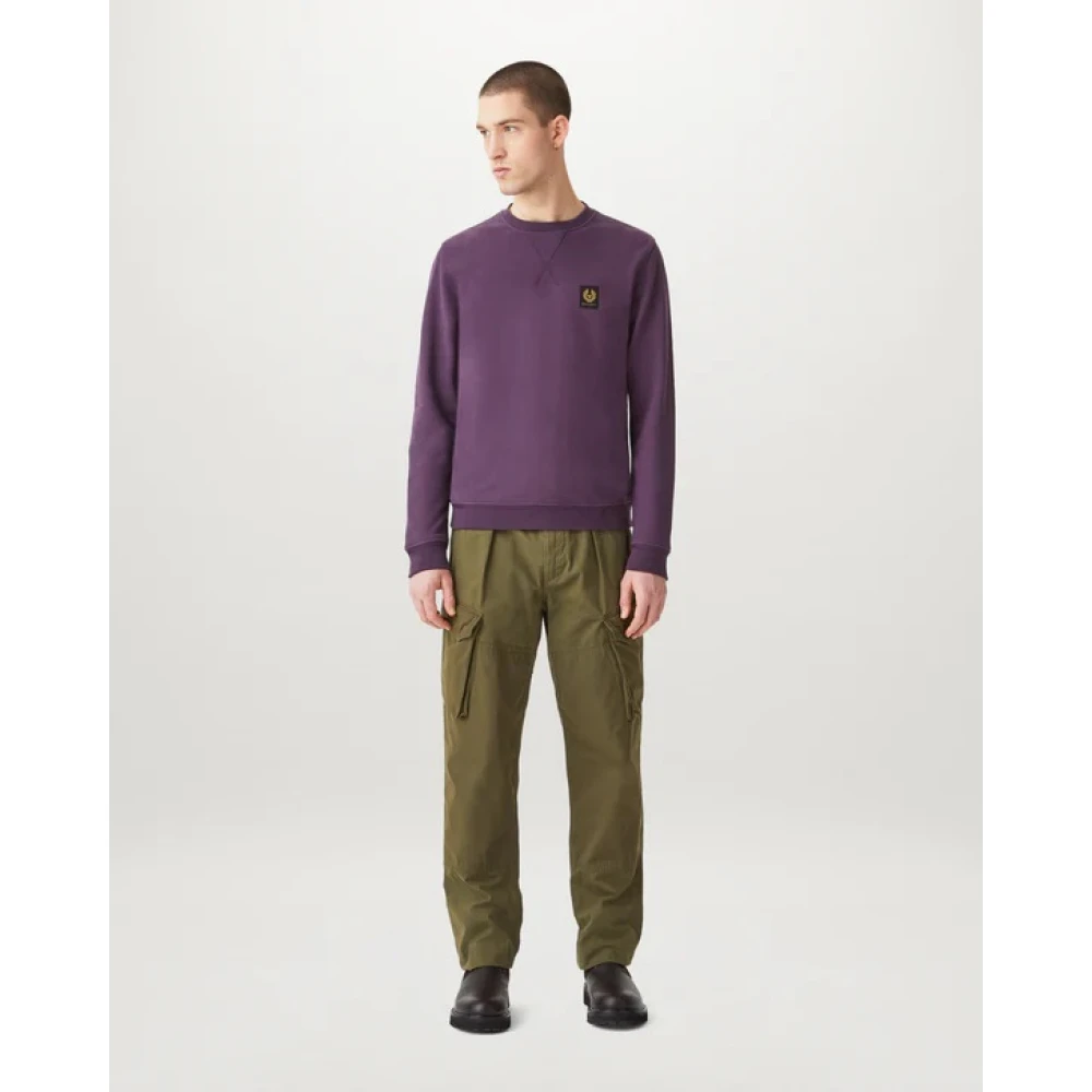 Belstaff Klassieke Dark Garnet Sweatshirt met Bouclé Katoen Purple Heren