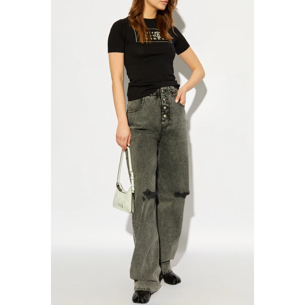 MM6 Maison Margiela Wide-Leg Jeans Black Dames