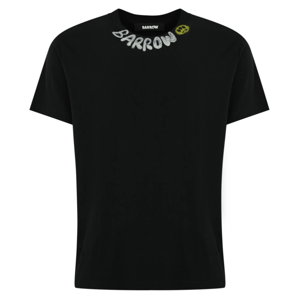 Barrow Zwarte katoenen T-shirt met print Black Heren