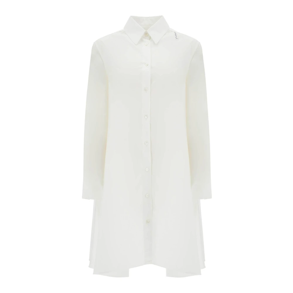 Marni Geborduurde Witte Katoenen Jurk White Dames
