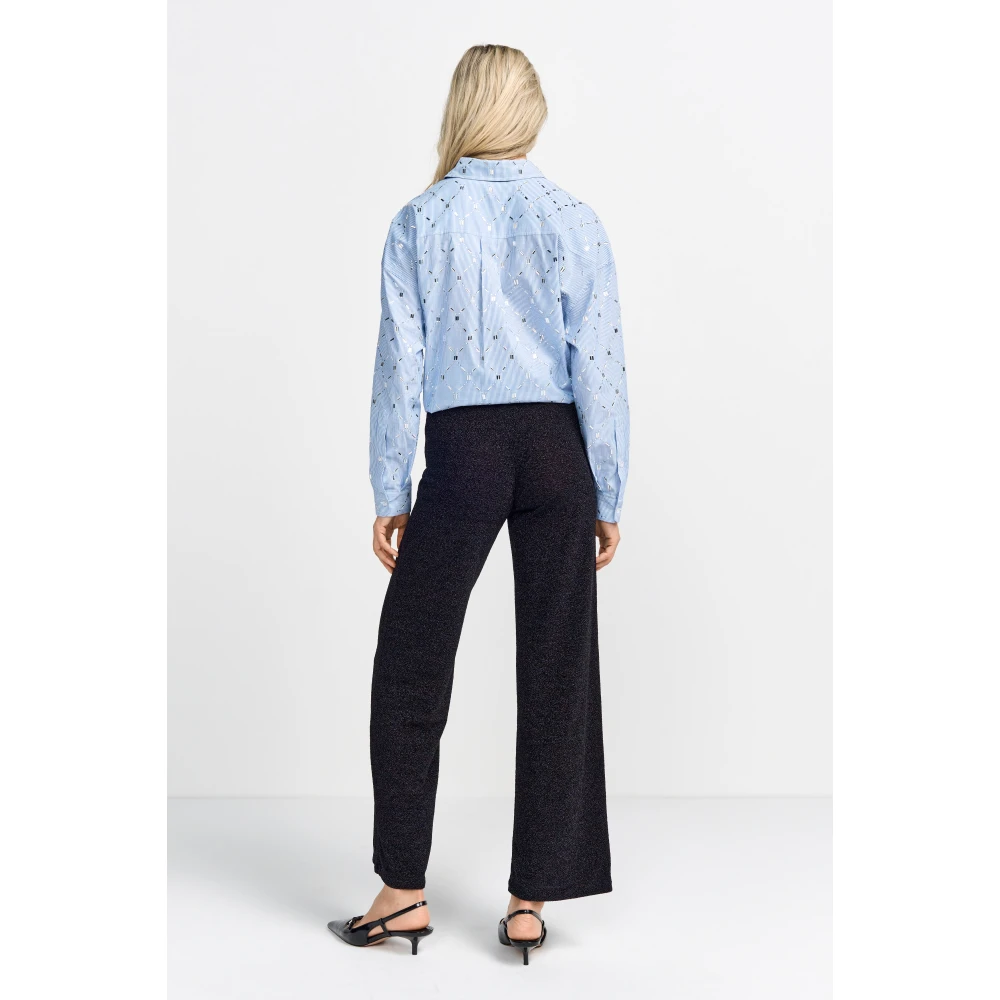 Rich & Royal Sprankelende Straight Leg Broek Black Dames