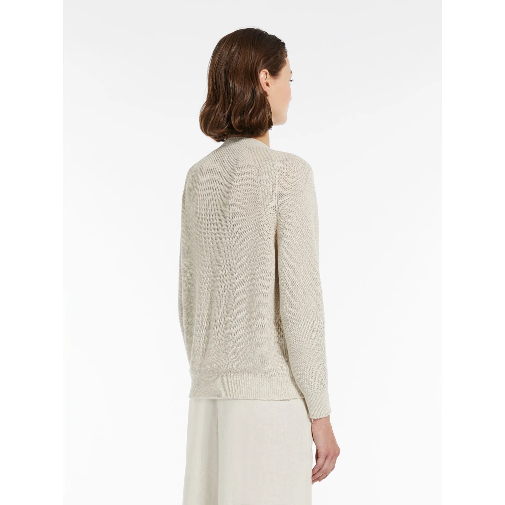 Max Mara Beige Katoen Linnen Twinset Sweaters Beige Dames