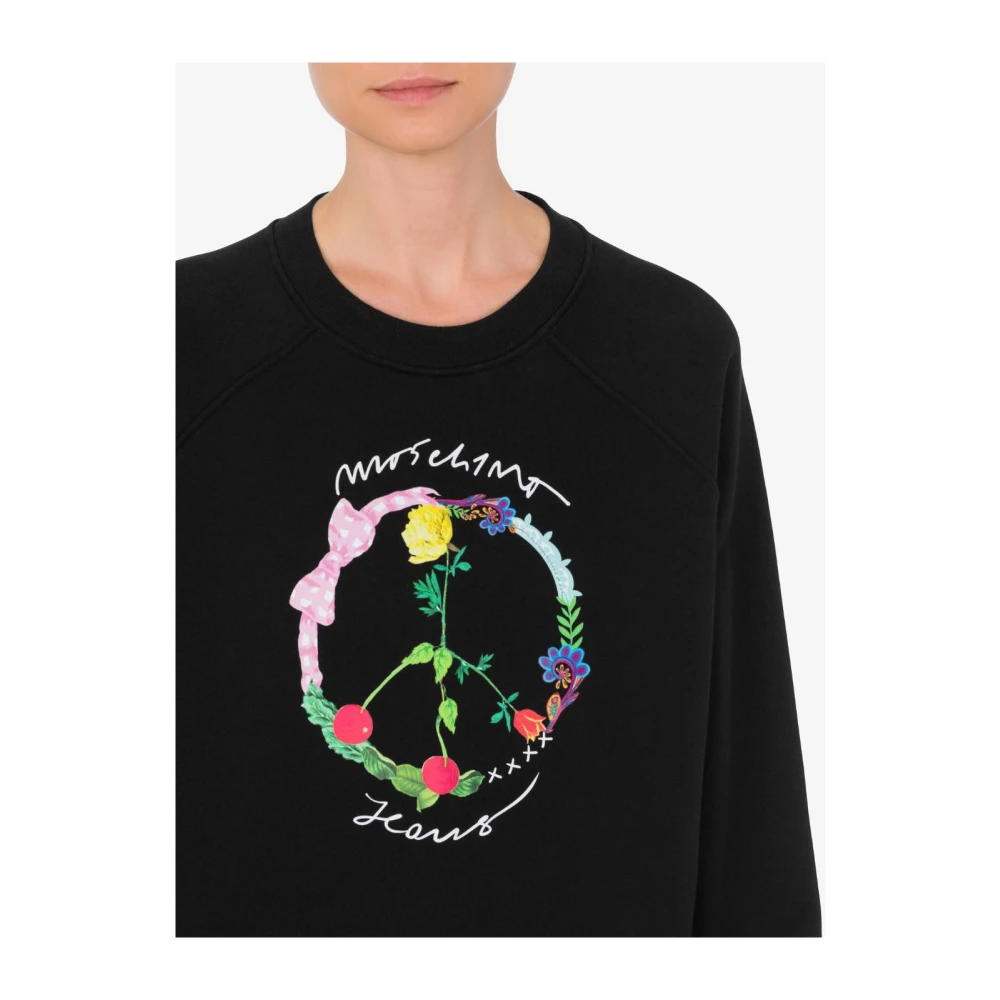 Moschino Bloemsymbool Print Katoenen Sweatshirt Multicolor Dames