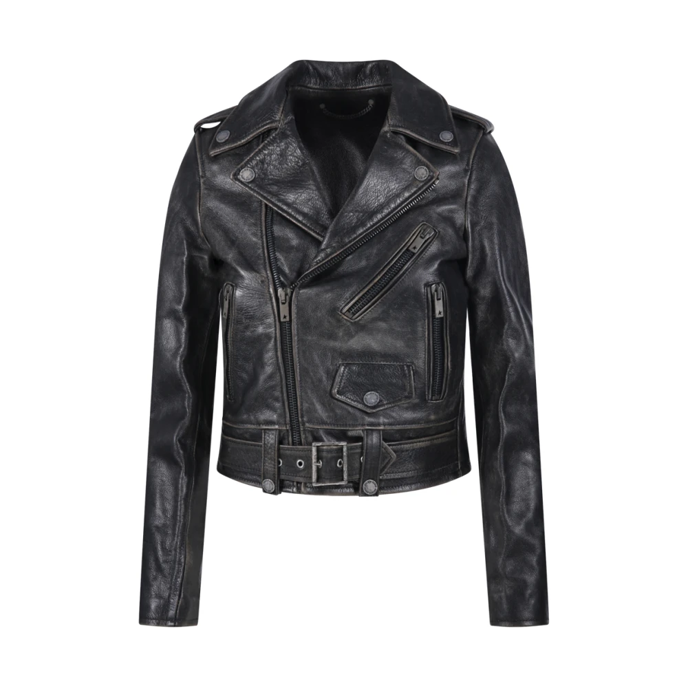 Golden Goose Zwarte Bikerjas Black Dames