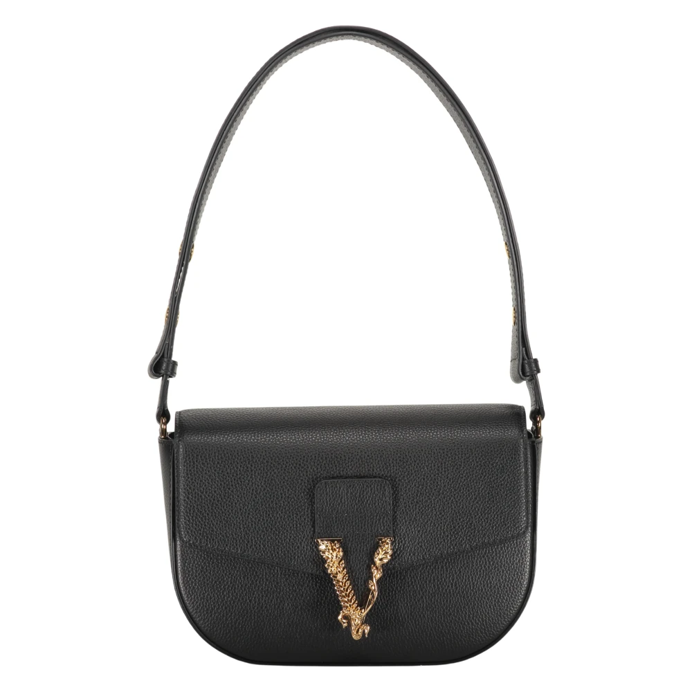 Versace Stijlvolle Leren Schoudertas Black Dames