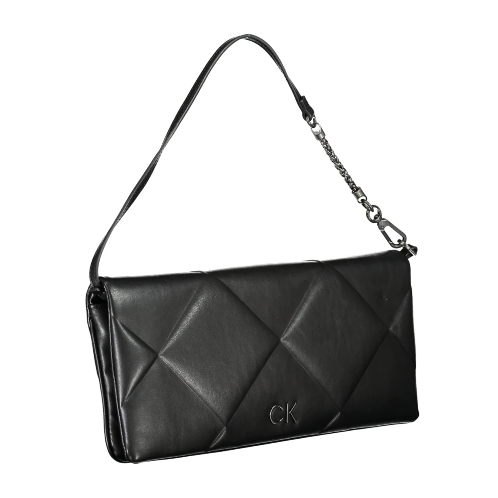Calvin Klein Zwarte Schoudertas met Afneembare Handvat Black Dames