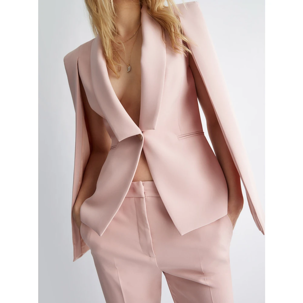 Liu Jo Antiekroze Blazer Set Slim Fit Pink Dames
