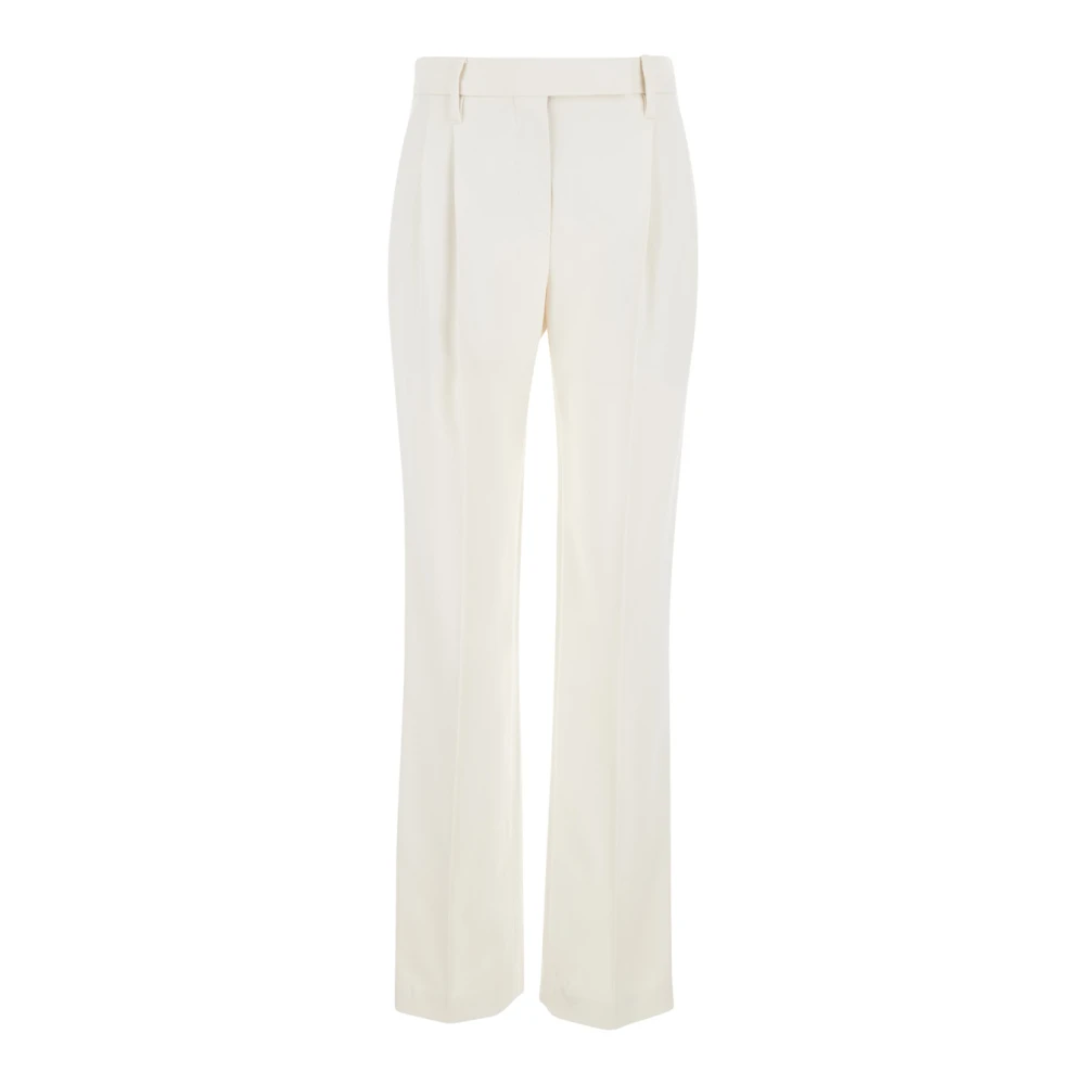 BRUNELLO CUCINELLI Witte hoge taille broek met Monile-detail White Dames