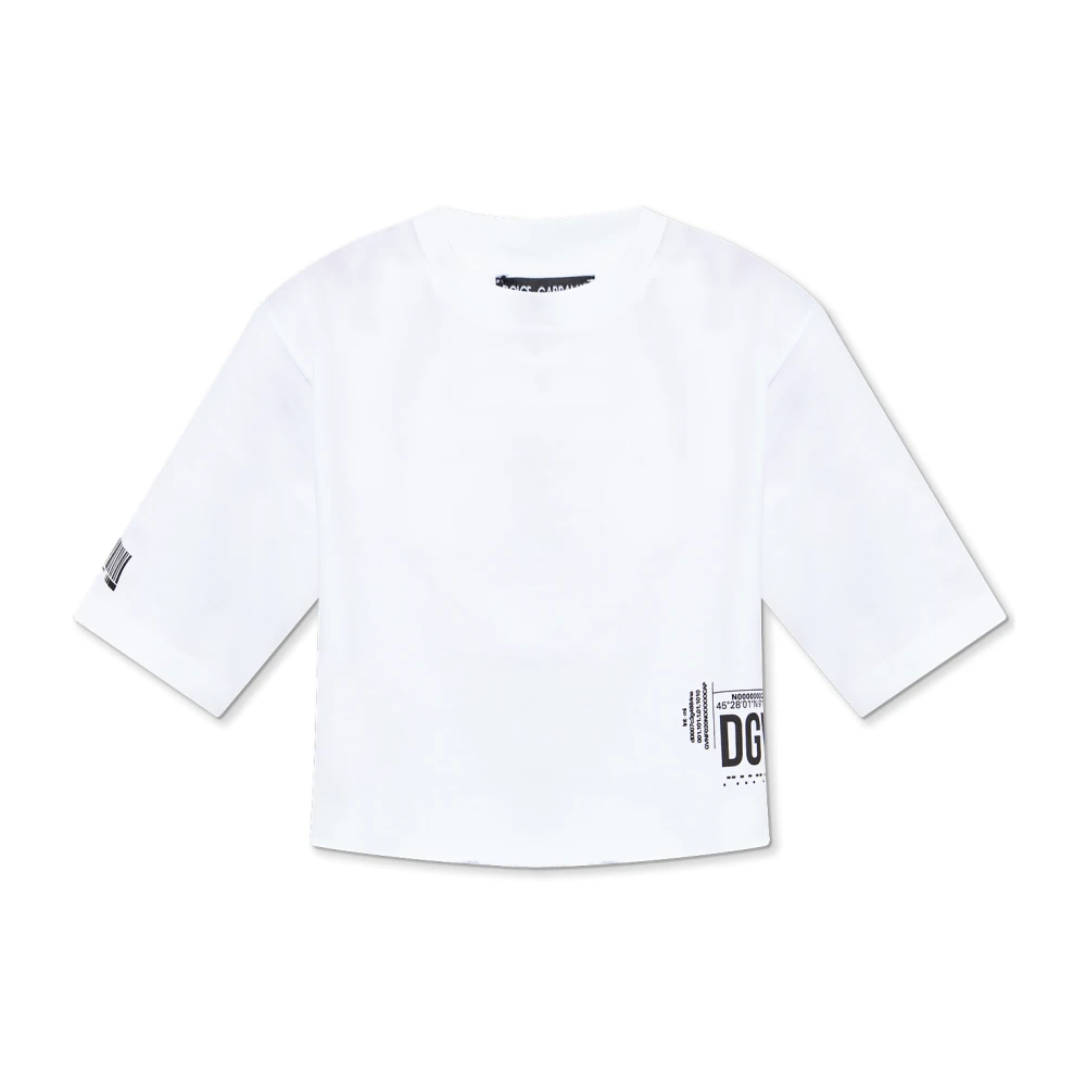 Dolce & Gabbana Bedrukt T-shirt White Dames