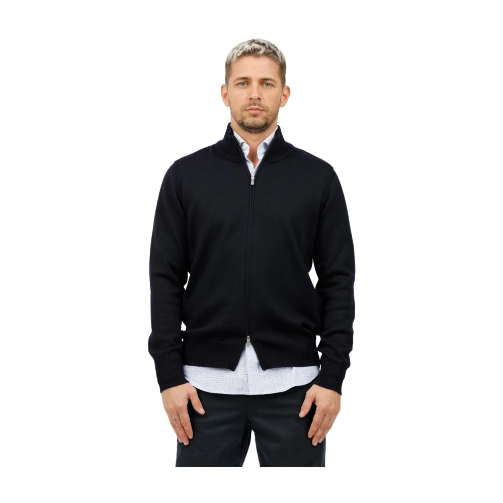 Gran Sasso Geribbelde coltrui met ritssluiting Blue Heren