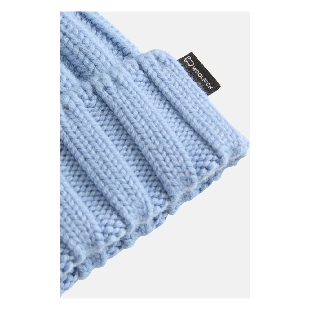 Woolrich Cashmere Pom Beanie Blue Dames