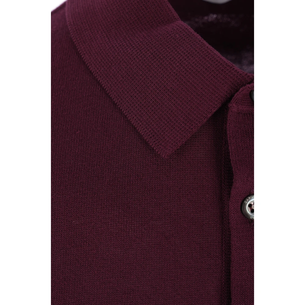 Caruso Bordeaux Katoenen Poloshirt Purple Heren