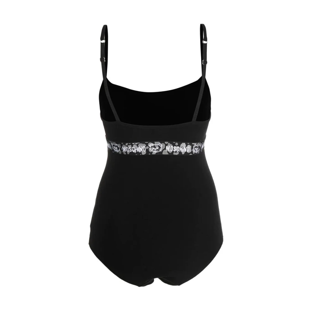 Moschino Logo Tape Bodysuit Black Dames