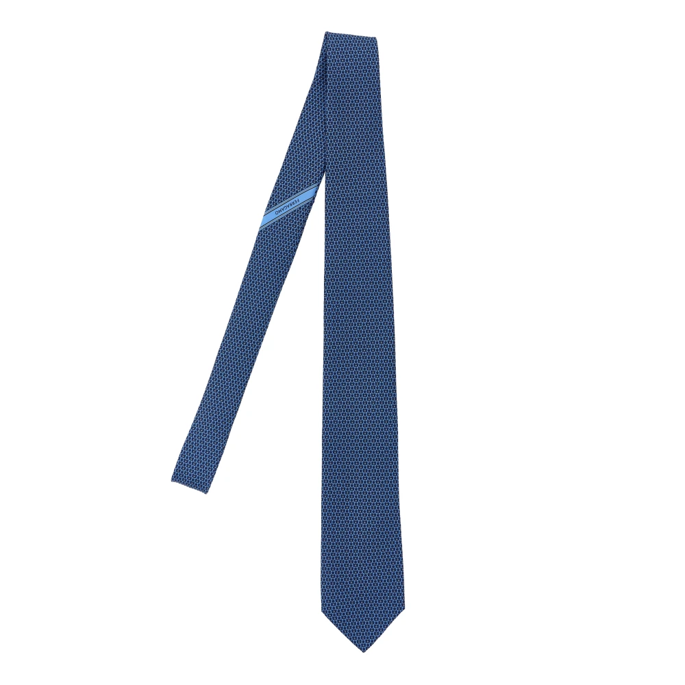 Ferragamo Men's Blue Gancini Jacquard Tie
