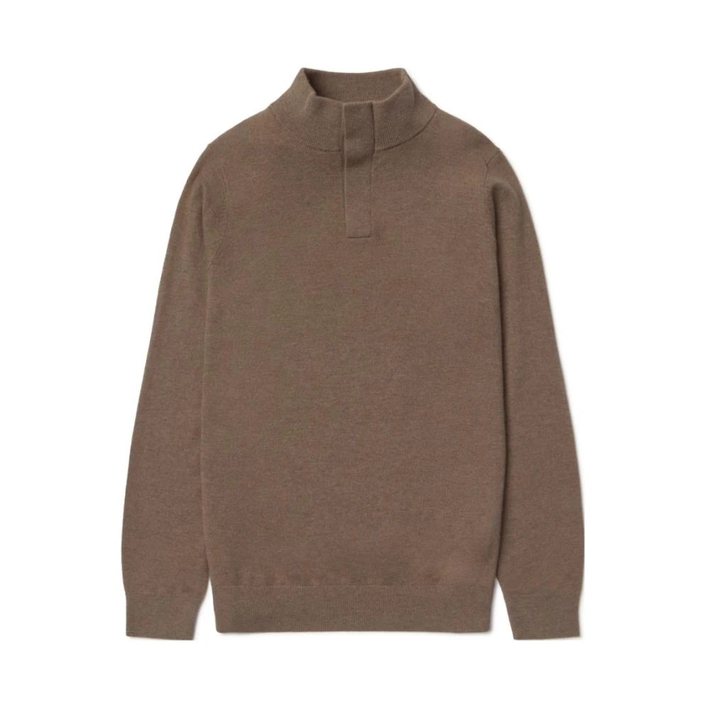Ecoalf Men's Brown High Neck Knit Jumper - Turtlenecks - S - Knitwear