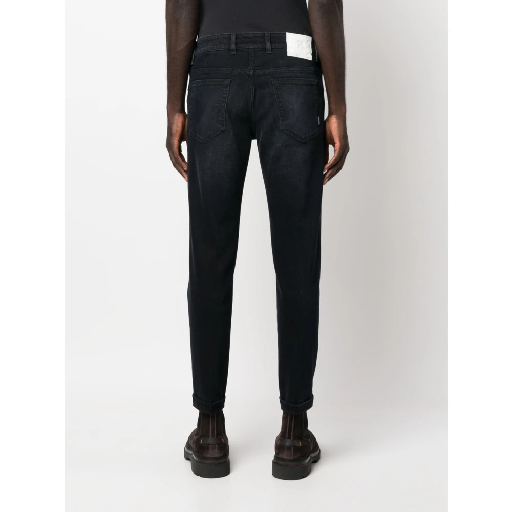 PT Torino Slim Blauw-Zwart Denim Jeans voor Heren Black Heren